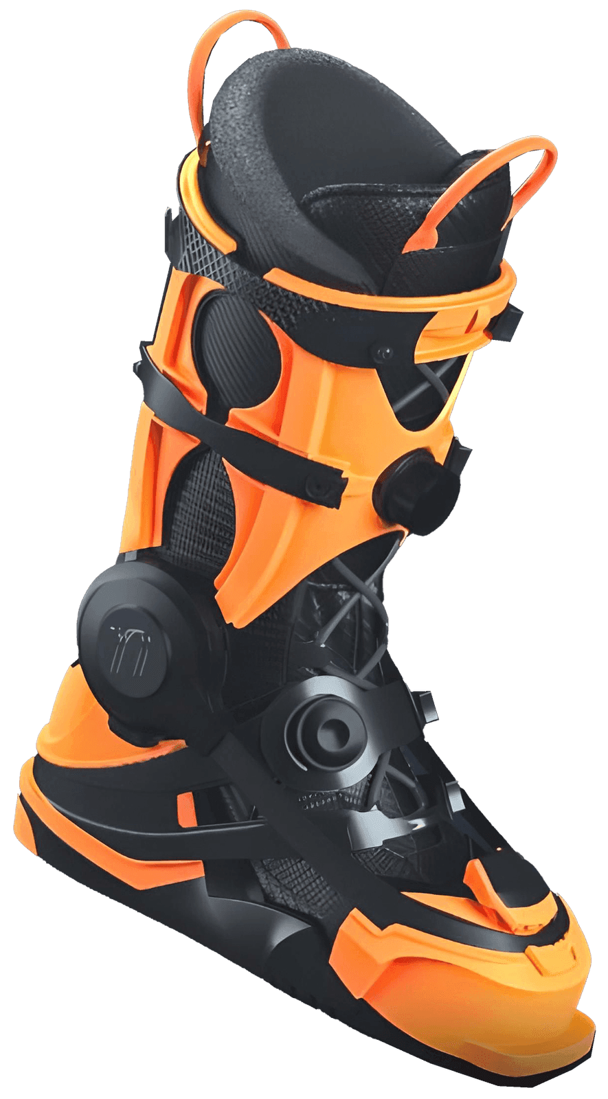 Neuboots connected ski boot in orange and black